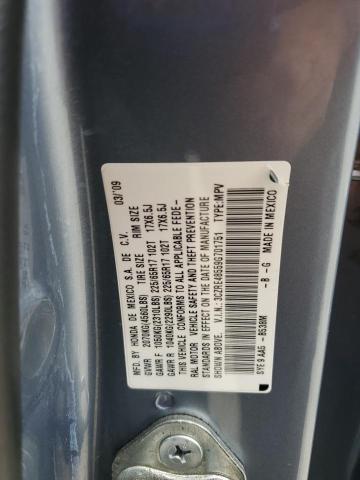 3CZRE48559G701751 - 2009 HONDA CR-V EX BLUE photo 13