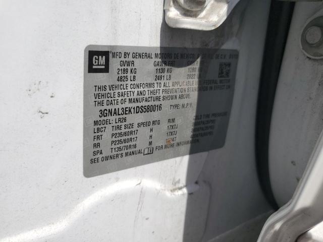 3GNAL3EK1DS580016 - 2013 CHEVROLET CAPTIVA LT 白色 照片 13