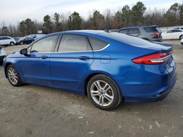 3FA6P0H71JR176098 - 2018 FORD FUSION SE BLUE photo 2