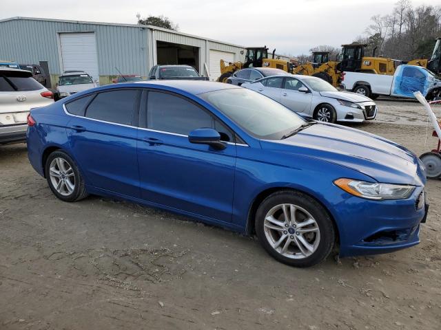 3FA6P0H71JR176098 - 2018 FORD FUSION SE BLUE photo 4