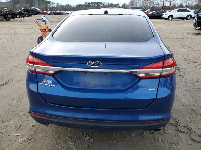 3FA6P0H71JR176098 - 2018 FORD FUSION SE BLUE photo 6