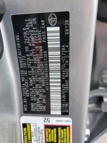 4T1T11AK4RU857388 - 2024 TOYOTA CAMRY SE NIGHT SHADE SILVER photo 12