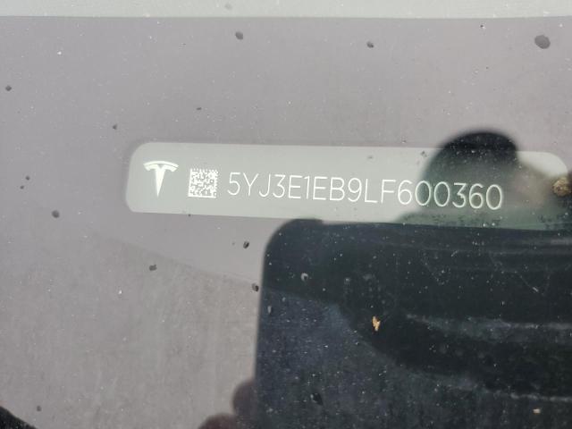 5YJ3E1EB9LF600360 - 2020 TESLA MODEL 3 Qırmızı foto 12