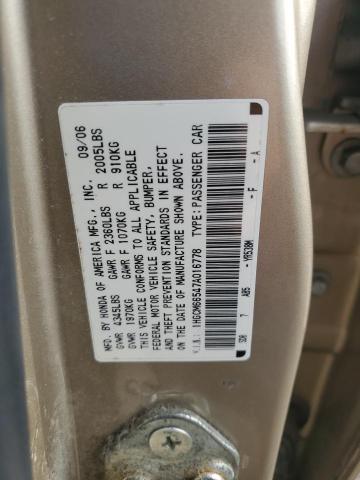 1HGCM66547A016778 - 2007 HONDA ACCORD EX TAN photo 12
