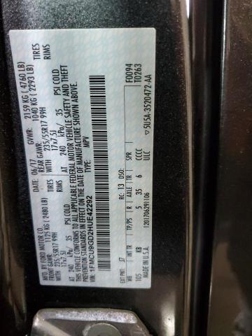 1FMCU9GD2HUE42292 - 2017 FORD ESCAPE SE GRAY photo 13