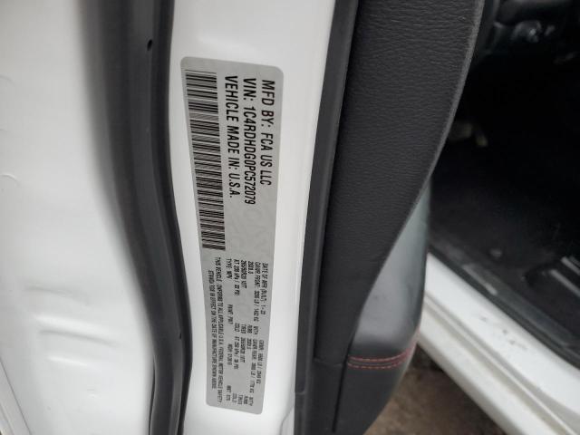 1C4RDHDG0PC572079 - 2023 DODGE DURANGO GT WHITE photo 12