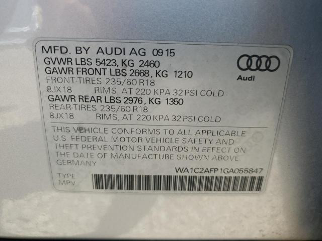 WA1C2AFP1GA055847 - 2016 AUDI Q5 PREMIUM Сріблястий фото 13