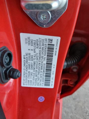 2HGFC2F62MH505193 - 2021 HONDA CIVIC LX 红色 照片 12