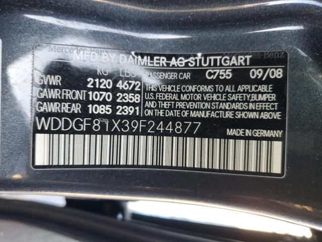 WDDGF81X39F244877 - 2009 MERCEDES-BENZ C 300 4MATIC GRAY photo 12