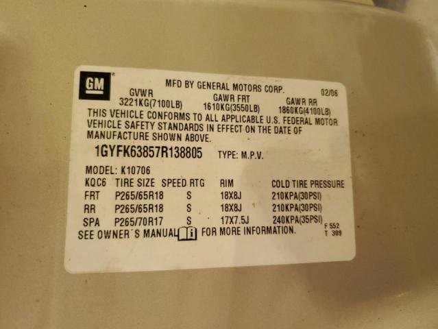 1GYFK63857R138805 - 2007 CADILLAC ESCALADE LUXURY Brązowy zdjęcie 13