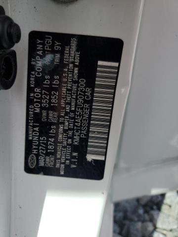 KMHCT4AE5FU907300 - 2015 HYUNDAI ACCENT GLS Biały zdjęcie 12