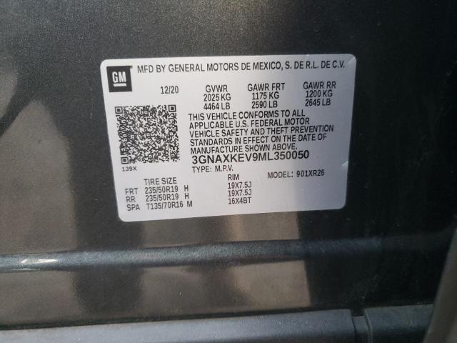 3GNAXKEV9ML350050 - 2021 CHEVROLET EQUINOX LT GRAY photo 13