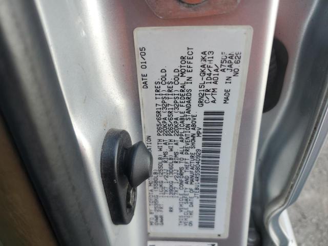 JTEBU14R558040929 - 2005 TOYOTA 4RUNNER SR5 银色 照片 13