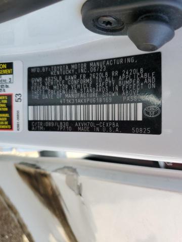 4T1K31AKXPU618169 - 2023 TOYOTA CAMRY XSE WHITE photo 13