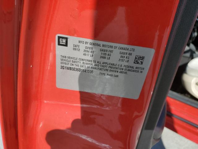 2G1WB5E36D1141596 - 2013 CHEVROLET IMPALA LT RED photo 12