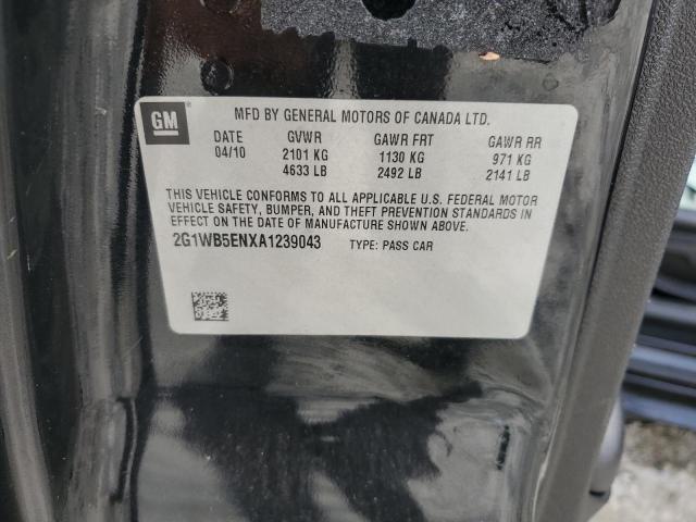2G1WB5ENXA1239043 - 2010 CHEVROLET IMPALA LT 黑色 照片 12
