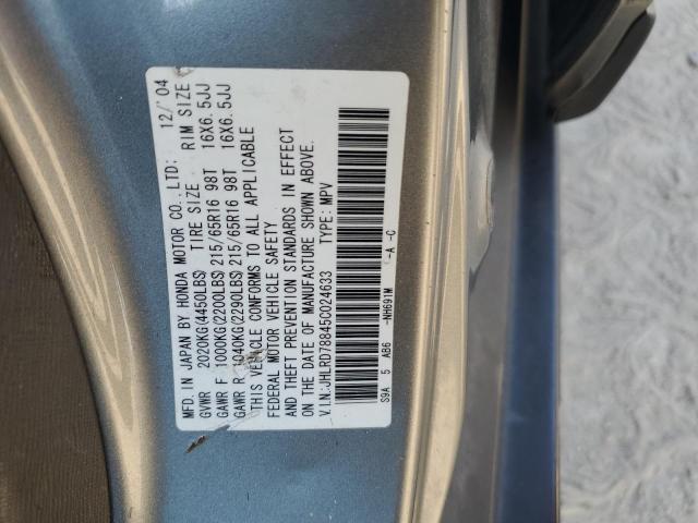 JHLRD78845C024633 - 2005 HONDA CR-V EX SILVER photo 13