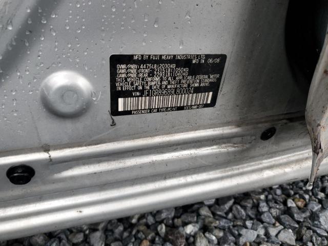 JF1GR89689L800024 - 2009 SUBARU IMPREZA WRX STI SILVER photo 12