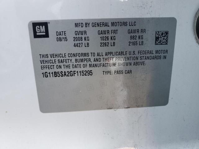 1G11B5SA2GF115295 - 2016 CHEVROLET MALIBU LIM LS თეთრი ფოტო 12