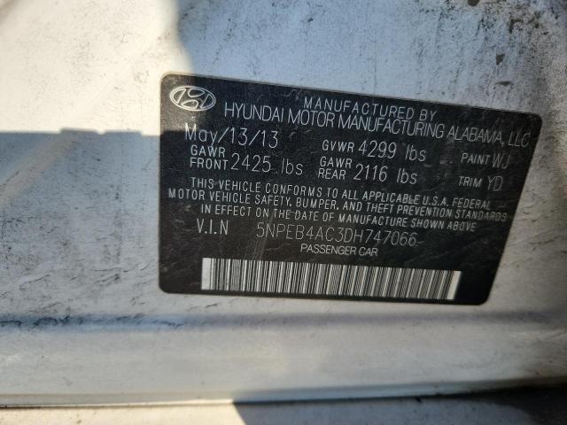 5NPEB4AC3DH747066 - 2013 HYUNDAI SONATA GLS 白色 照片 12