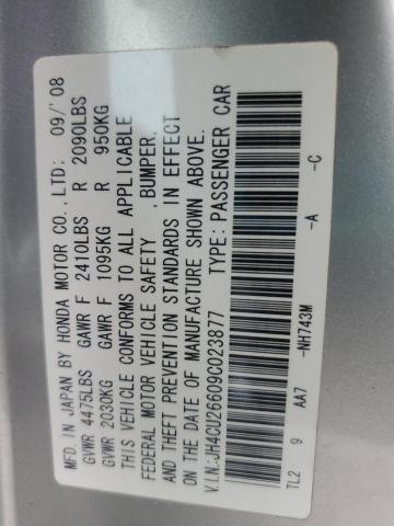 JH4CU26609C023877 - 2009 ACURA TSX ვერცხლისფერი ფოტო 12