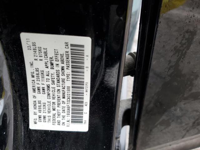 19UUA8F70CA001599 - 2012 ACURA TL BLACK photo 12