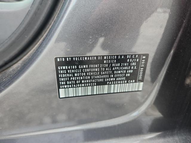 3VWD67AJ6GM389229 - 2016 VOLKSWAGEN JETTA SE GRAY photo 12
