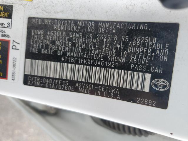 4T1BF1FKXEU461921 - 2014 TOYOTA CAMRY L WHITE photo 12