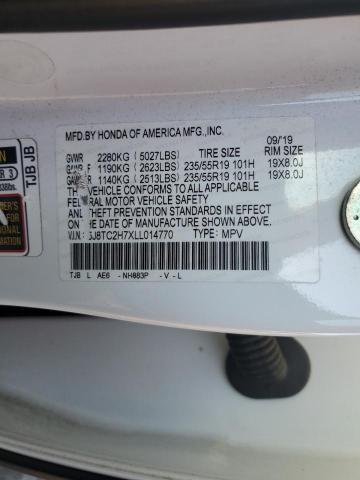 5J8TC2H7XLL014770 - 2020 ACURA RDX ADVANCE WHITE photo 12