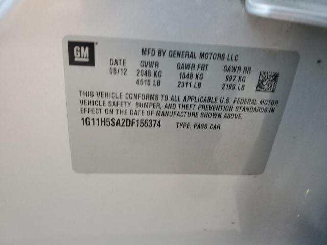 1G11H5SA2DF156374 - 2013 CHEVROLET MALIBU LTZ 白色 照片 12
