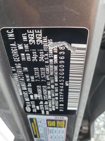 5XYPH4A52GG096386 - 2016 KIA SORENTO EX GRAY photo 12