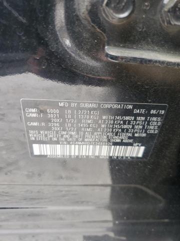 4S4WMARD7K3488936 - 2019 SUBARU ASCENT TOURING BLACK photo 13