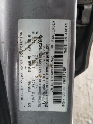 JM1BL1UF6B1413946 - 2011 MAZDA 3 I SILVER photo 12