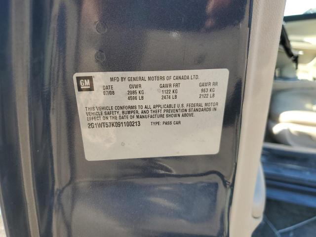 2G1WT57K091100213 - 2009 CHEVROLET IMPALA 1LT GRAY photo 12