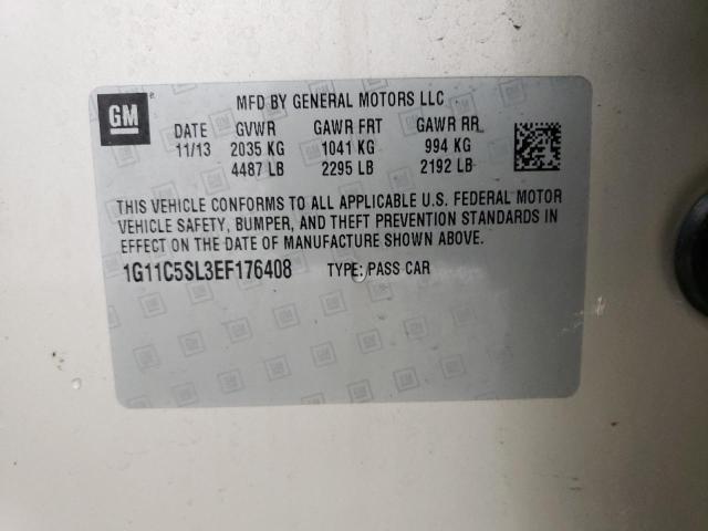 1G11C5SL3EF176408 - 2014 CHEVROLET MALIBU 1LT GOLD photo 12