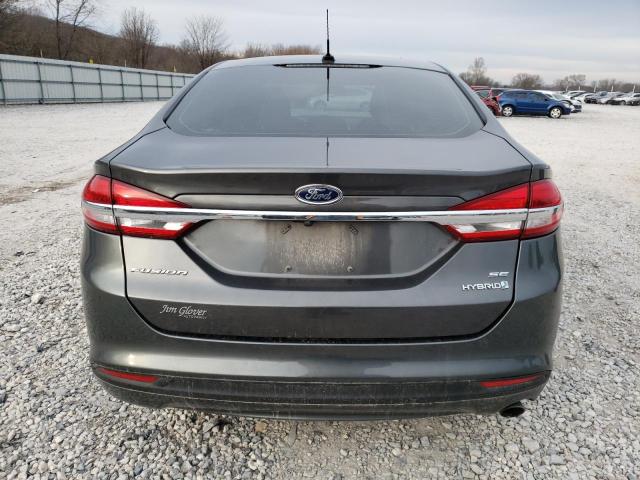 3FA6P0LU8JR209188 - 2018 FORD FUSION SE HYBRID CHARCOAL photo 6