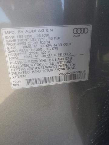 WA1LGAFE1FD012638 - 2015 AUDI Q7 PREMIUM PLUS ნაცრისფერი ფოტო 13