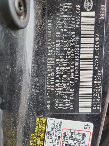 4T1BE30K45U390125 - 2005 TOYOTA CAMRY LE 黑色 照片 12