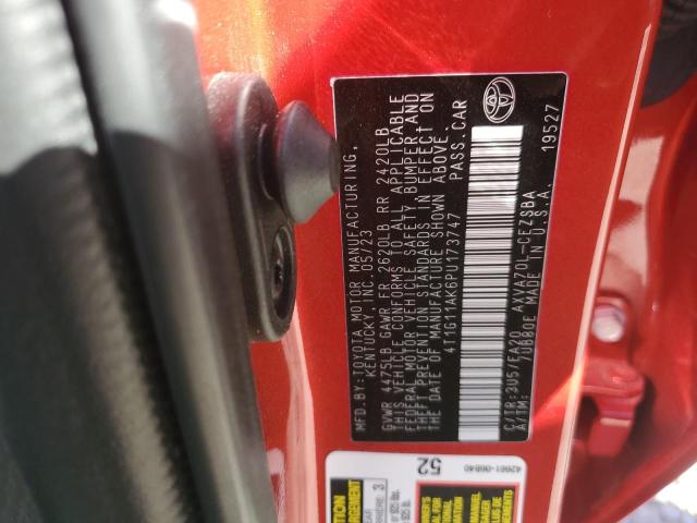 4T1G11AK6PU173747 - 2023 TOYOTA CAMRY SE NIGHT SHADE RED photo 12