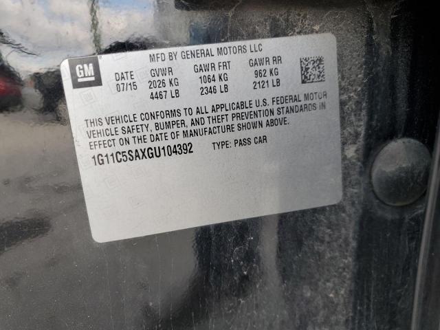 1G11C5SAXGU104392 - 2016 CHEVROLET MALIBU LIM LT 黑色 照片 12