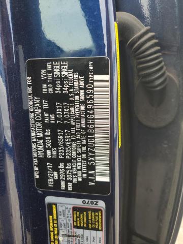 5XYZUDLB6HG496590 - 2017 HYUNDAI SANTA FE S BLUE photo 13