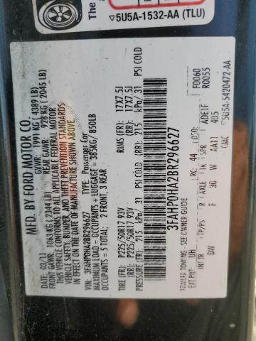 3FAHP0HA2BR296627 - 2011 FORD FUSION SE 黑色 照片 13