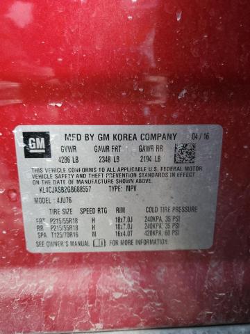 KL4CJASB2GB688557 - 2016 BUICK ENCORE RED photo 12