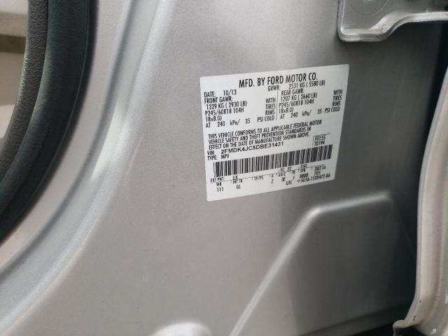 2FMDK4JC5DBE31431 - 2013 FORD EDGE SEL SILVER photo 13