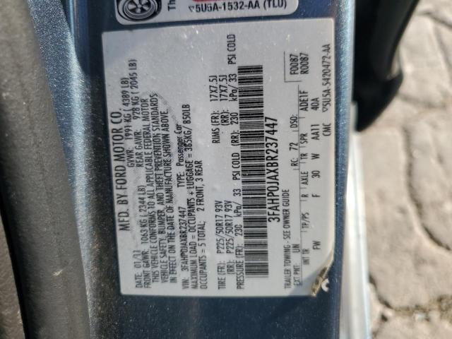 3FAHP0JAXBR237447 - 2011 FORD FUSION SEL ლურჯი ფოტო 13