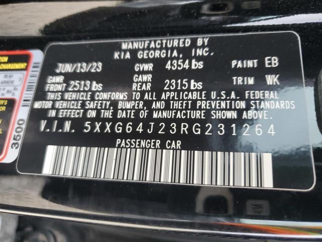 5XXG64J23RG231264 - 2024 KIA K5 GT LINE BLACK photo 12