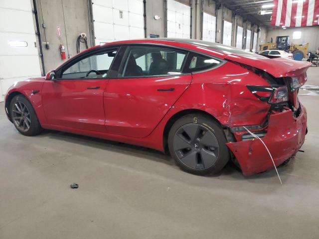 5YJ3E1EB2MF960782 - 2021 TESLA MODEL 3 RED photo 2