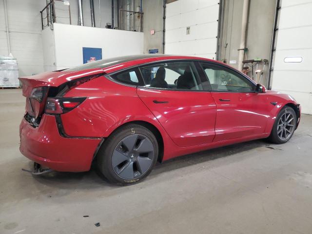 5YJ3E1EB2MF960782 - 2021 TESLA MODEL 3 RED photo 3
