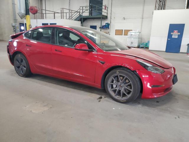 5YJ3E1EB2MF960782 - 2021 TESLA MODEL 3 RED photo 4