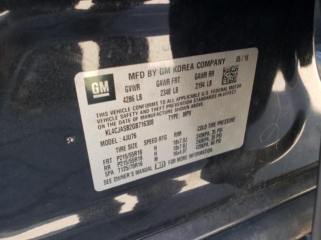 KL4CJASB2GB716308 - 2016 BUICK ENCORE Schwarz Foto 13